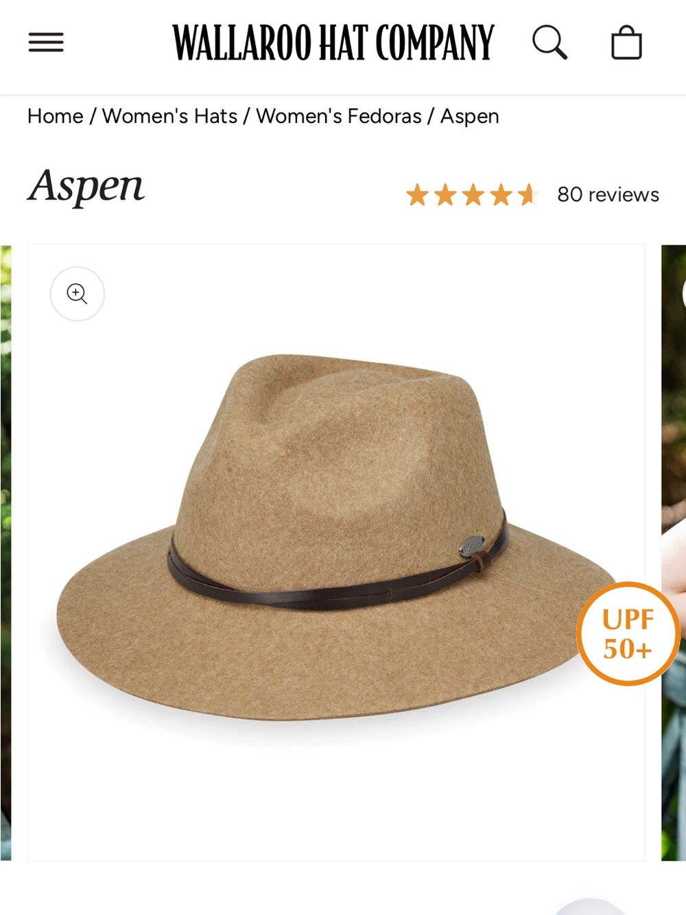 Wallaroo Aspen Felt Fedora Hat - Camel